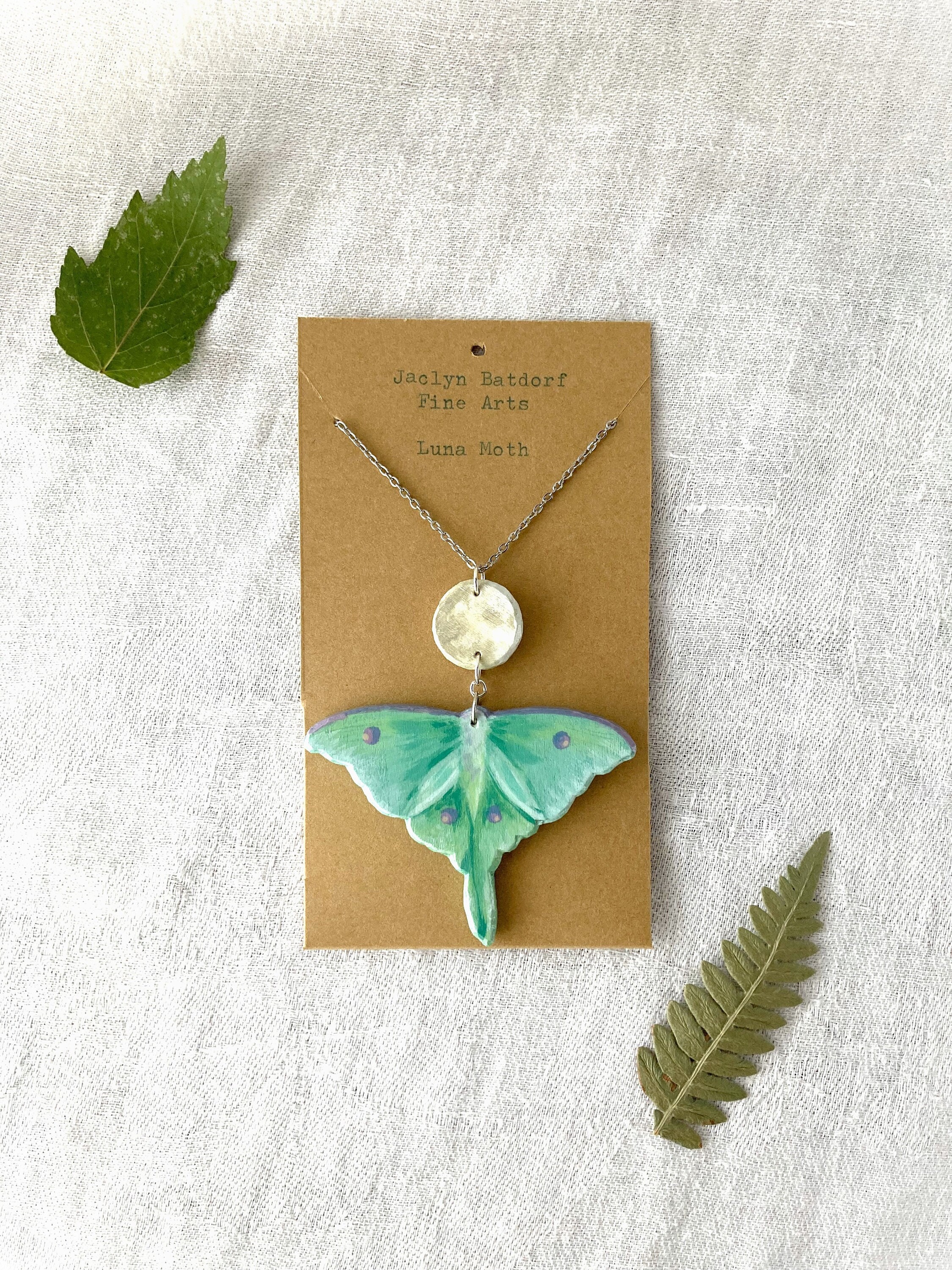 made this little luna moth necklace! : r/jewelrymaking