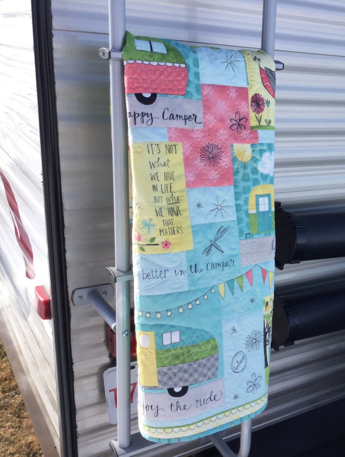 Camper Quilt Happy Camper Camping Quilt Camper Fabric Etsy