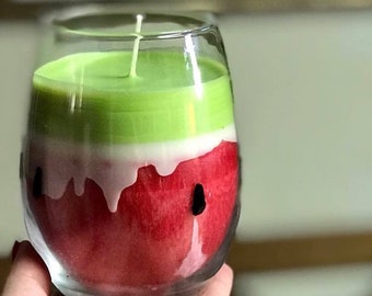 Watermelon Candle in Glass