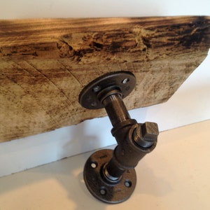 12" Industrial Iron Pipe shelf 1 1/2" rough cut Poplar wood