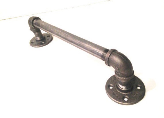 Industrial 3/4" black pipe towel holder (20" or 26")