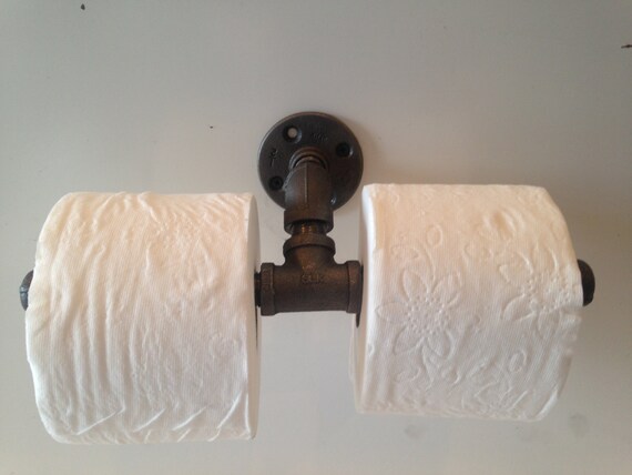 Industrial 1/2" or 3/4" Pipe Double Toilet Paper Holder