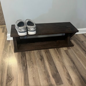 9.25&quot; X 30” Farmhouse Double X Shoe Rack, Shoe Storage, Shoe Rack, Entryway Shoe Organizer, Shoe Stand (Stain Options)