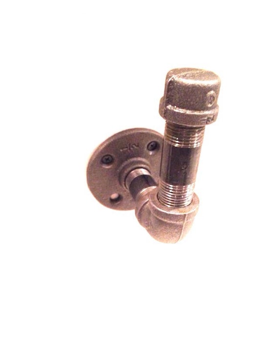 Industrial pipe wall hook and/or curtain tie back (Choose 1/2" or 3/4" pipe)