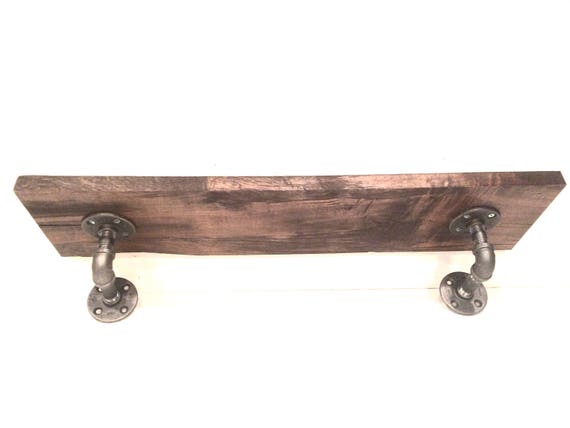 Barn Wood Shelf, Industrial Kitchen Shelf, Rustic Wall Storage and Organization, Farmhouse -- 1"x7 1/4"x30" Barn Wood --