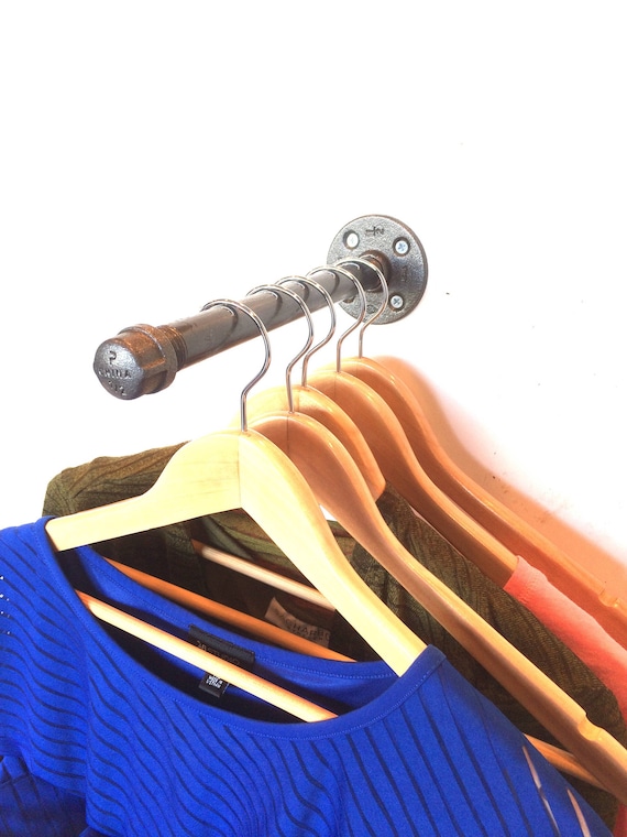 Urban Industrial Pipe Wall Rack in 4", 5", 6", 8", 10" or 12" - Clothing Rack, Closet Organization & Retail Display