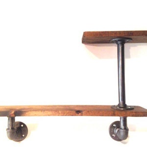 Industrial Urban Iron Pipe Zwei-Tier-Regal 1 &quot;x20&quot; (Wählen Sie Ihren eigenen Fleck) (Wählen Sie 1/2 &quot;oder 3/4&quot; Rohr)
