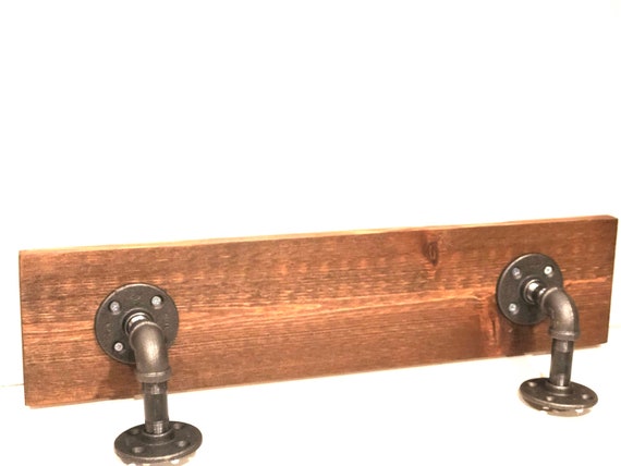 Industrial Urban Shelf made with 1/2" Pipe and 1"x6" Cedar Wood (Pick your own stain) & (Pick your size 12"-36")