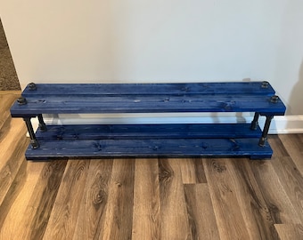 8&quot; Depth Industrial Shoe Rack, Shoe Storage, Shoe Rack, Entryway Shoe Organizer, Shoe Stand (Different Sizes & Stain Options)