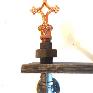 Industrial Steampunk Urban Shelf and 1&quot;x6&quot; Wood Black Stain