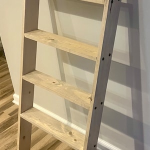 4FT Wood Blanket Ladder - With Shelves - Wood Quilt Ladder - Rustic Quilt Blanket Ladder - Decor Blanket Ladder