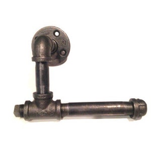 Supporto carta igienica tubo nero industriale da 1/2" o 3/4"