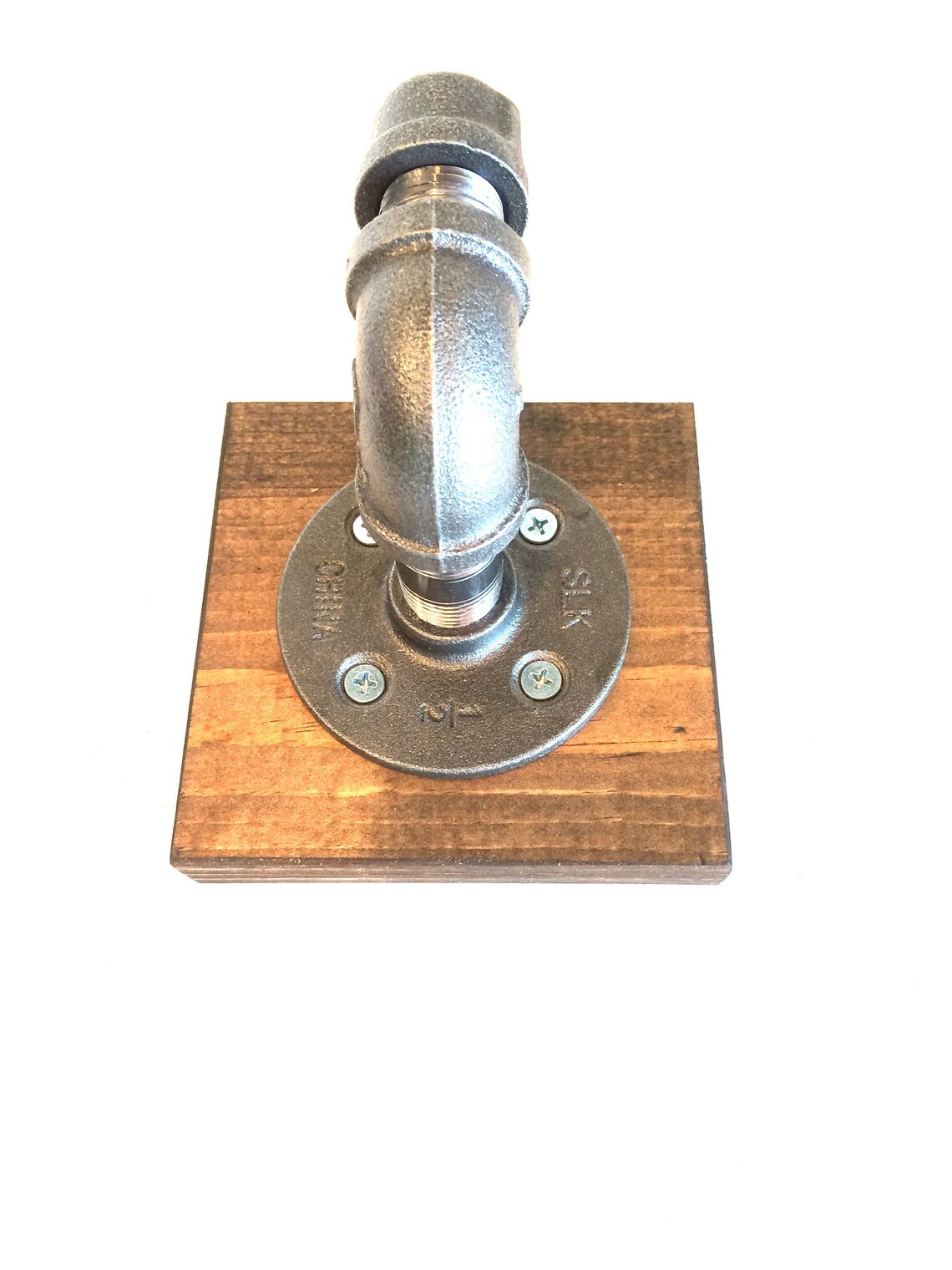 Urban Industrial Pipe Wall Hook With Wooden Base Clothing Etsy