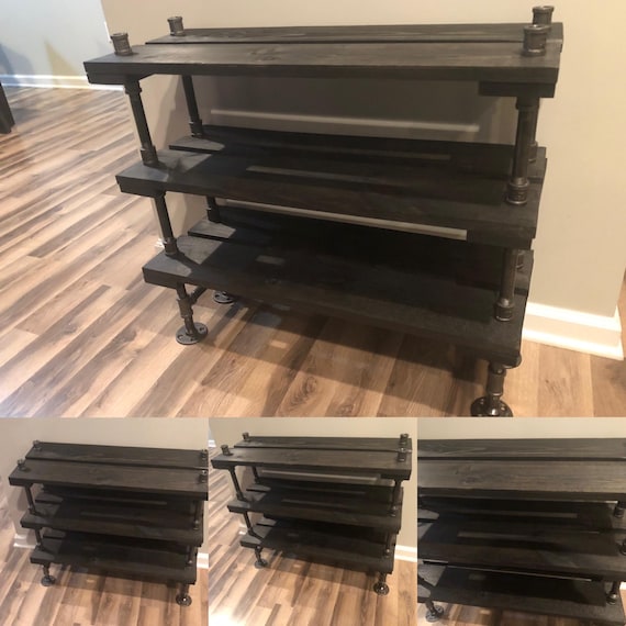Industrial Shoe Rack, Shoe Storage, Shoe Rack, Entryway Shoe Organizer, Shoe Stand (12" Depth) (3 different Sizes & NEW Stain Options)