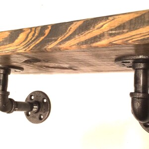 Prateleira industrial urbana preta para tubos feita com 2x8&quot; (escolha sua própria mancha) e (escolha seu tamanho 12&quot;, 14&quot;, 16&quot;, 18&quot;,20&quot;,22&quot; ou 24)