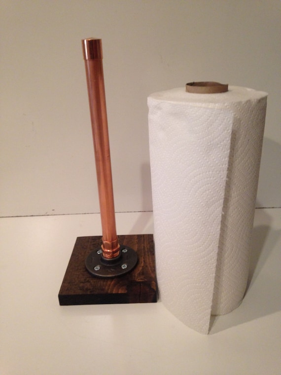 3/4" Copper Pipe Paper Towel Holder (Pick your own stain (Base))