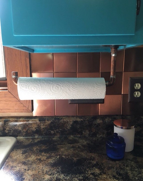 Under cabinet mount Industrial 1/2" Copper Pipe Paper Towel Holder