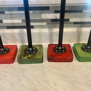 Christmas Industrial Rustic Urban Pipe Paper Towel Holder (Four Stain Options)