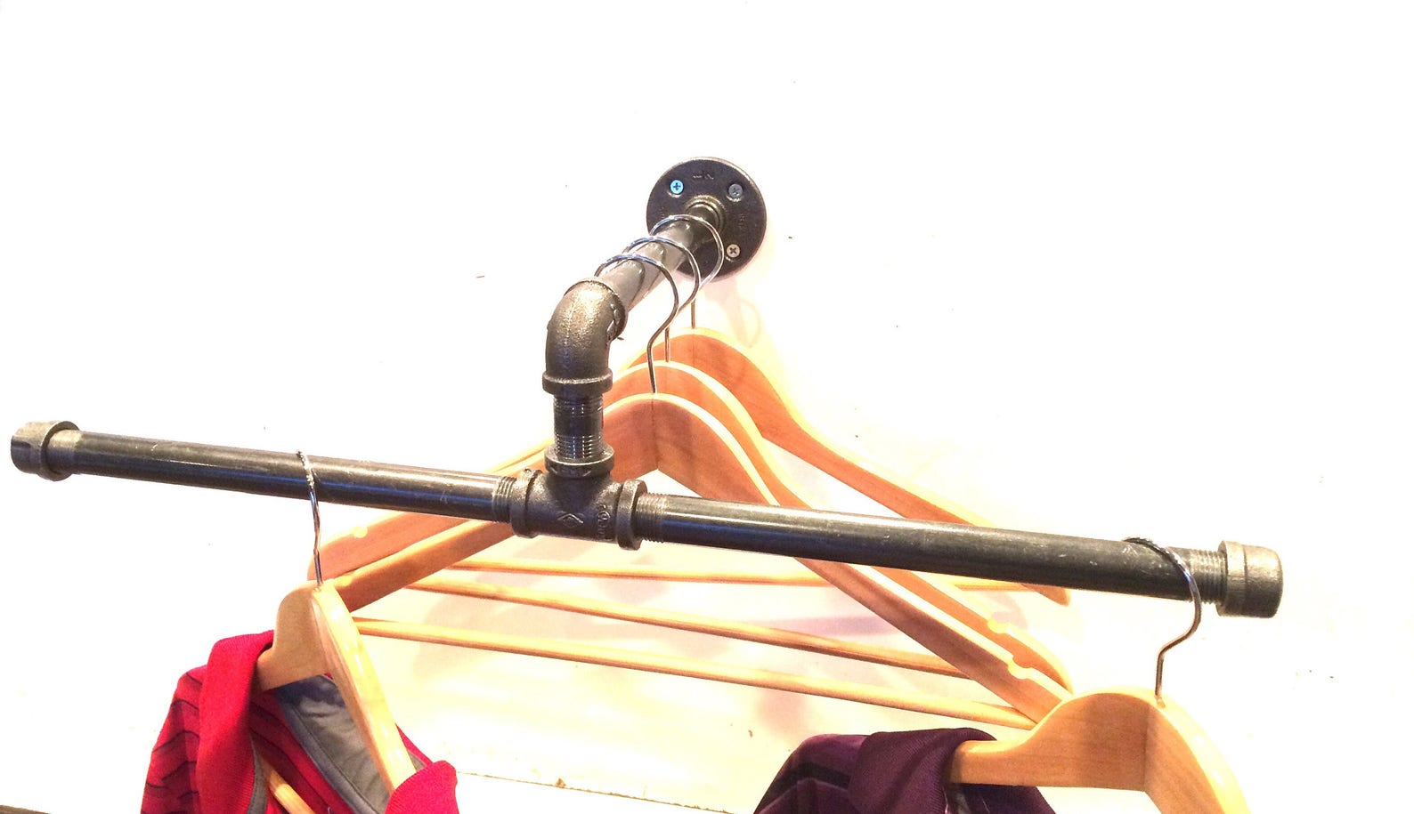 20 Urban Industrial Pipe Wall Rack Clothing Rack Etsy