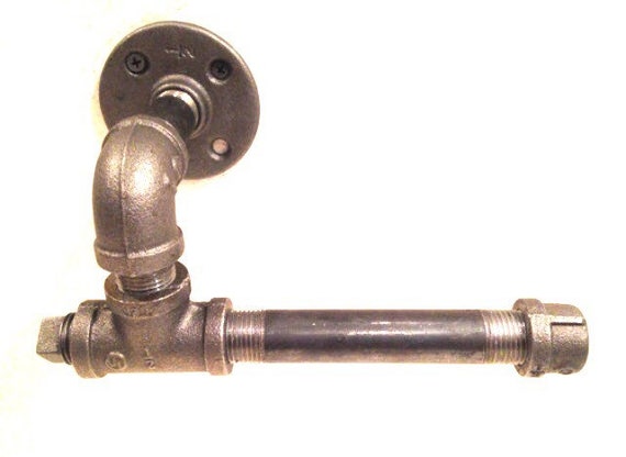 Industrial 1/2" or 3/4" black pipe Toilet Paper Holder