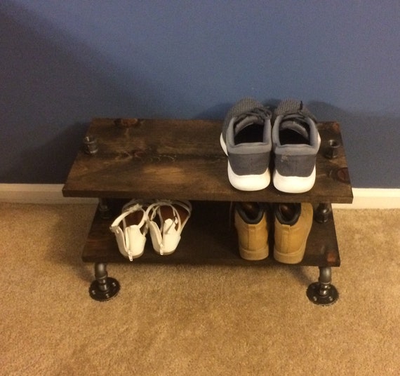 Industrial Shoe Rack, Shoe Storage, Shoe Rack, Entryway Shoe Organizer, Shoe Stand (Size & Stain Options)