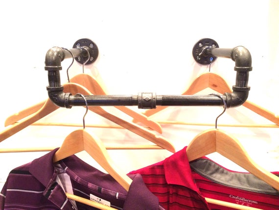 Urban Industrial Pipe Wall Rack - Clothing Rack, Closet Organization or Retail Display