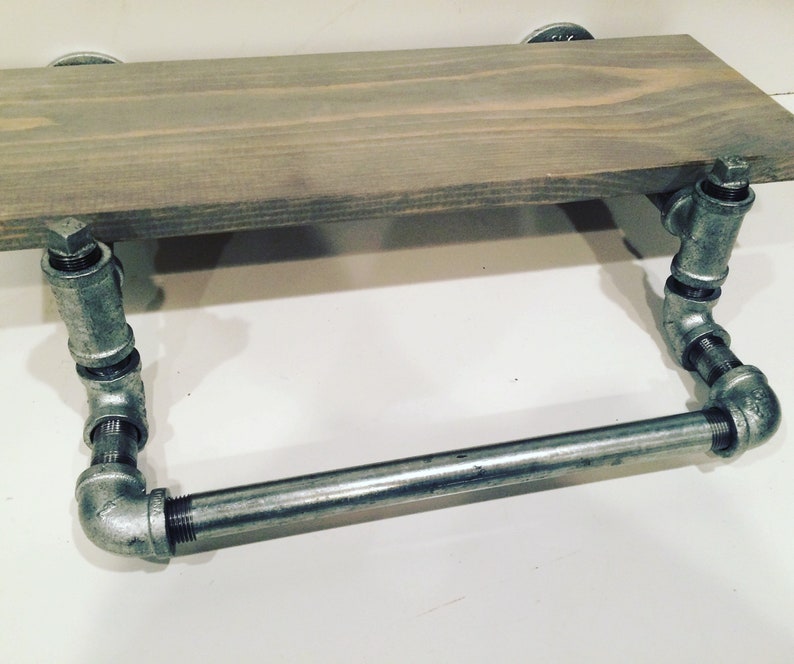 Industrial Urban Galvanized Pipe Shelf With Clothing Rack Etsy