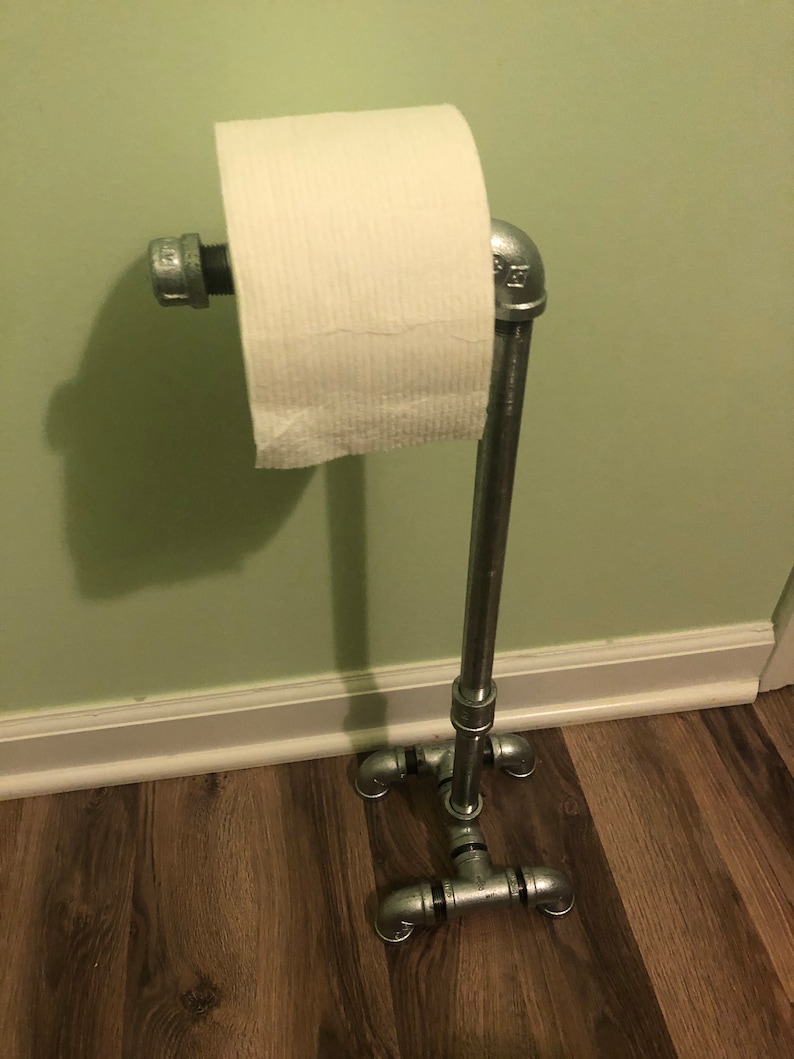 Industrial Galvanized Toilet Paper Stand Etsy