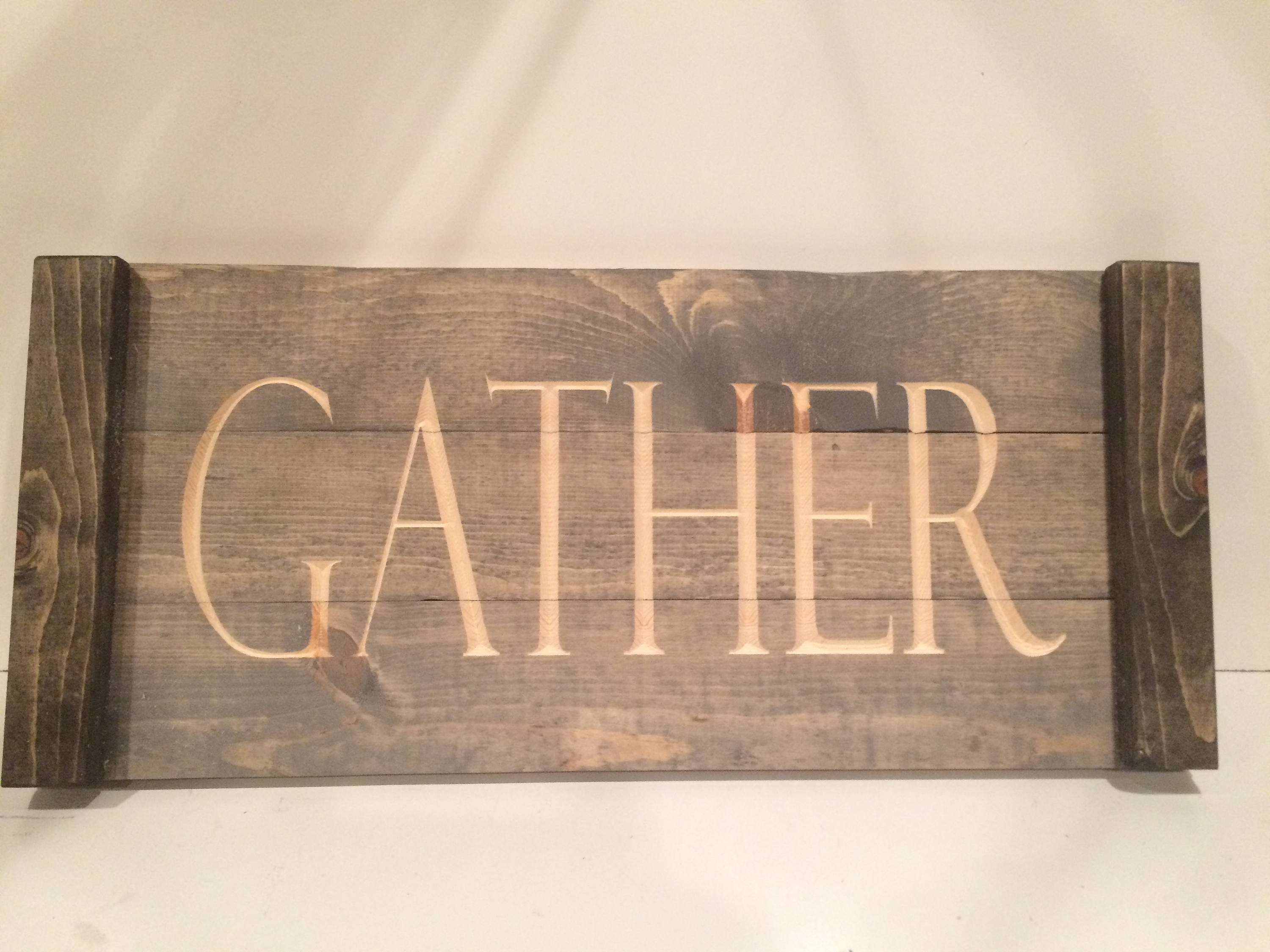 GATHER SIGN Rustic Gather Sign Wood Gather Sign Dinning Etsy