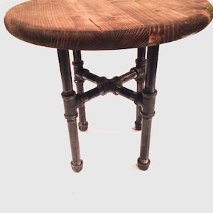 Industrial Pipe Foot Stool (PICK YOUR STAIN)