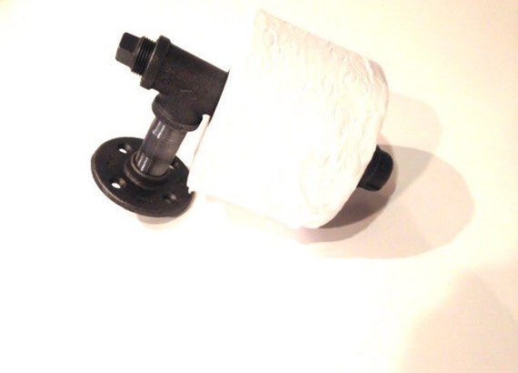 Industrial 1/2" or 3/4" black pipe Toilet Paper Holder