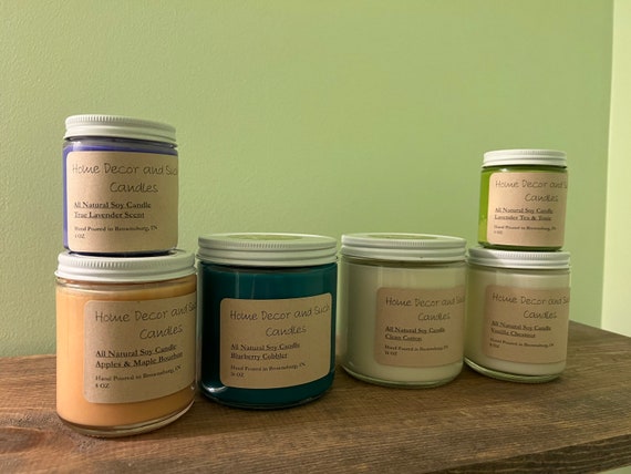 Soy candle - Handmade with love - 10 Different Scents - 4, 8, 12 OZ