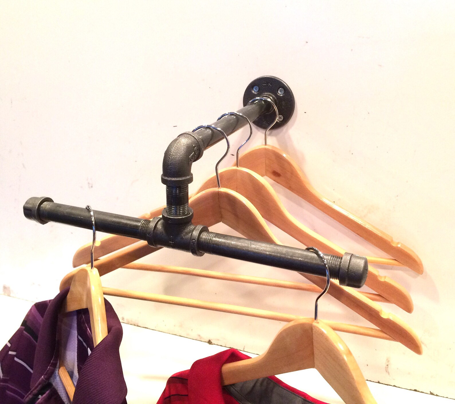 12 Urban Industrial Pipe Wall Rack Clothing Rack Etsy