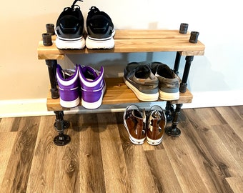 Industrial Cedar Wood Shoe Rack, Shoe Storage, Shoe Rack, Entryway Shoe Organizer, Shoe Stand (4 different Sizes)