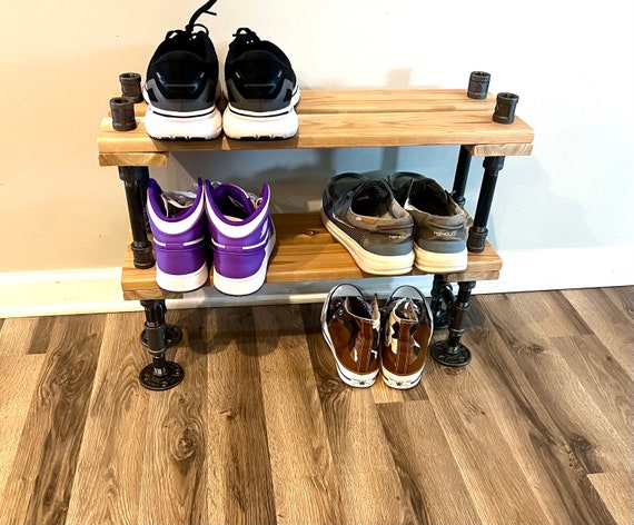 Industrial Cedar Wood Shoe Rack, Shoe Storage, Shoe Rack, Entryway Shoe Organizer, Shoe Stand (4 different Sizes)