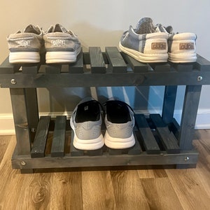 Entryway Two Tier Shoe Rack (Pick your own stain)
