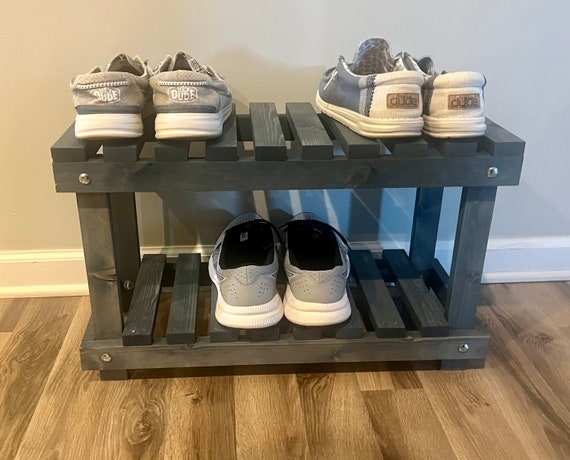 Entryway Two Tier Shoe Rack (Pick your own stain)