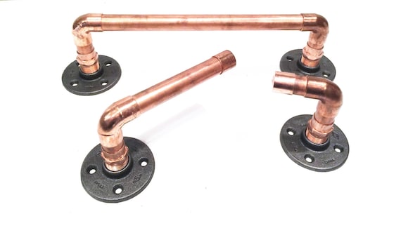 Copper Design Bathroom set 3/4" or 1/2" pipe with toilet paper holder, robe hook, and 14" towel holder