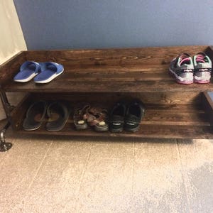 Industrial Shoe Rack, Shoe Storage, Shoe Rack, Entryway Shoe Organizer, Shoe Stand (Size & Stain Options)