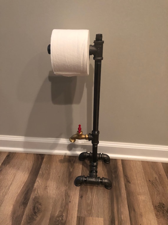 Industrial toilet paper stand with faucet