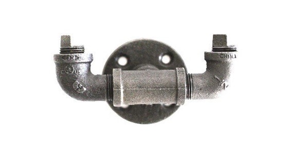 Industrial Pipe Double Wall Hook (Great for towels, purses, hats, coats and etc.)