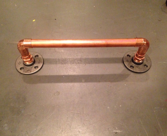 1/2" or 3/4" Copper pipe towel holder (20"-28" wide)