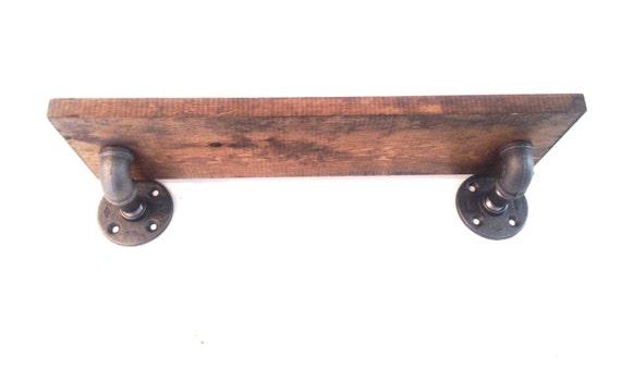 Industrial Pipe Shelf and 1"x8" Wood (Pick your own stain) & (Pick your size 12", 14", 16", 18",20",22", or 24")