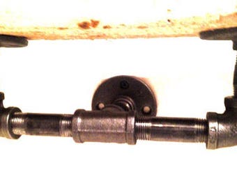 Industrial black pipe shelf bracket (Pick 1/2" or 3/4" pipe)(Depth 3", 4", 5" or 6")