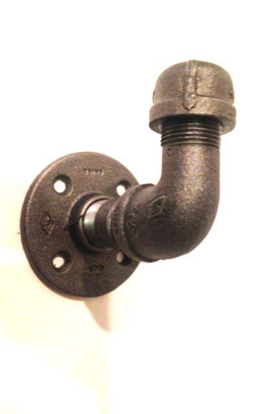 Industrial 1/2" or 3/4" black pipe robe hook