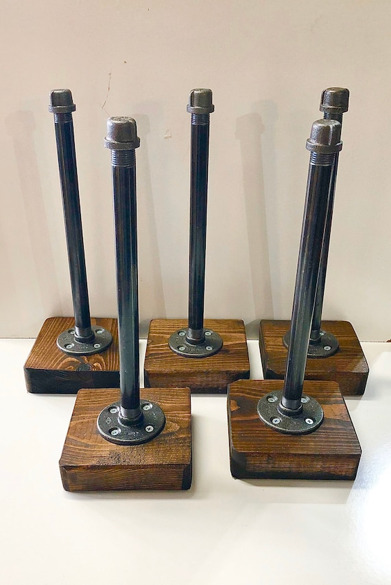 Five Industrial Rustic Urban Pipe Paper Towel Holder (Pick your own stain for the base)