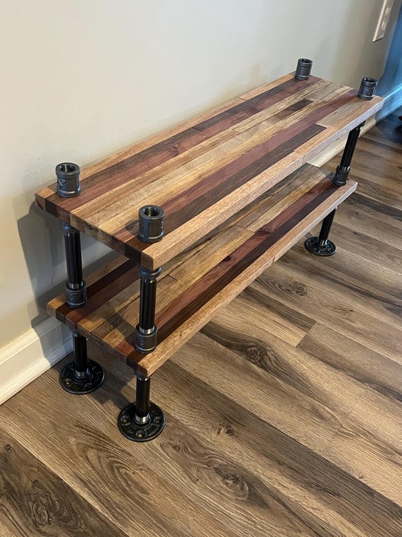 Custom Shoe Rack made from several types of wood