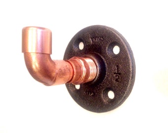 Copper Design Pipe1/2" or 3/4"  wall hook and/or curtain tie back