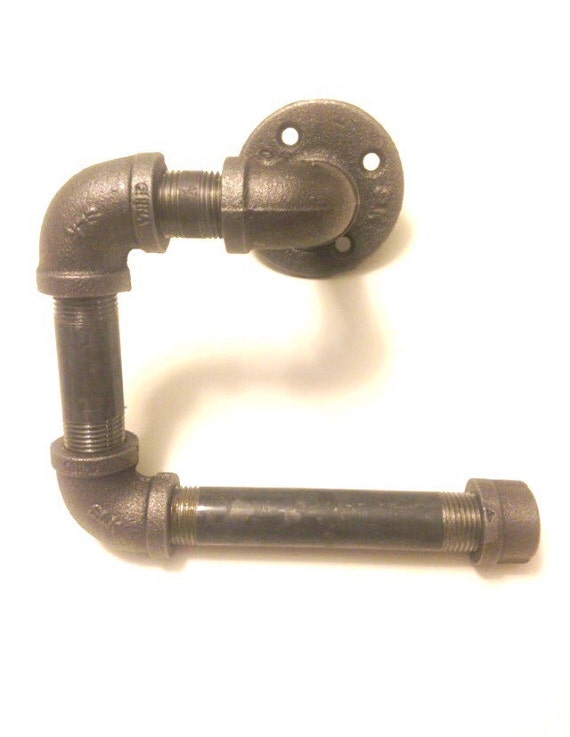 Industrial 1/2" or 3/4" black pipe Toilet Paper Holder