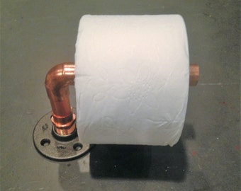 Industrial 3/4" Copper Pipe Toilet Paper Holder